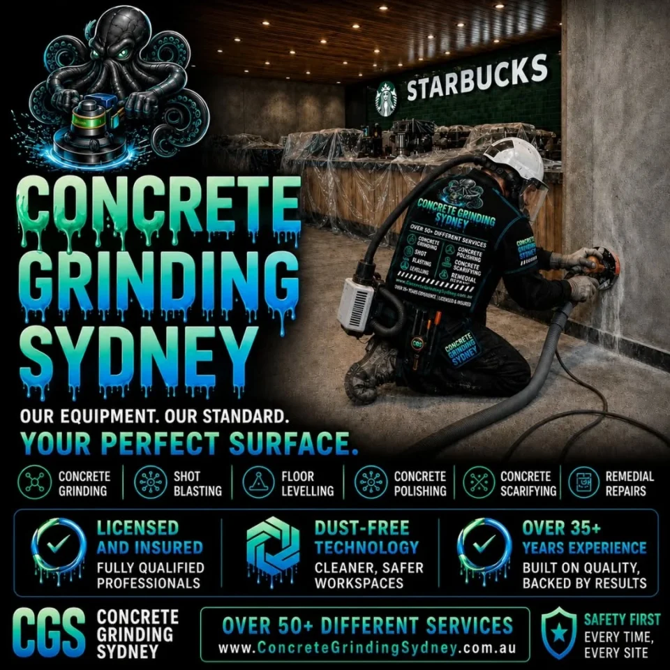 CONCRETE GRINDING SERVICE IN SYDNEY 🔥💪 ------------------------------- - WE OFFER 50+ SERVICES INCLUDING: - FLOOR LEVELLING - REMEDIAL…